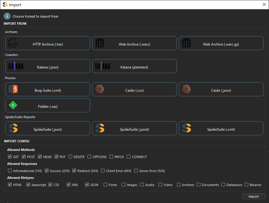 Import Dialog